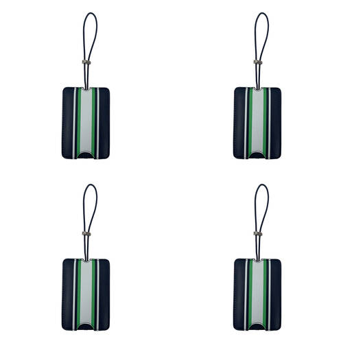 4PK Annabel Trends Stripe Luggage Tag Suitcase Identifier Mens Navy 12cm