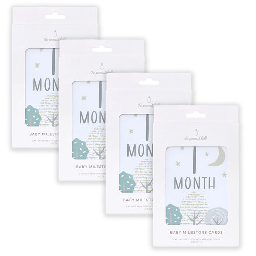 4x 12pc The Peanutshell Woodland Adventure Baby Milestone Cards Set