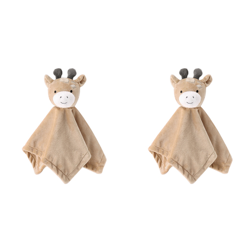 2PK The Peanutshell Madagascar Giraffe Security Blanket Baby Nursery Decor