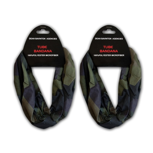 2x Seamless Polyester Tube Bandana/Scarf Camouflage Summer Headwear Protection