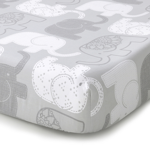 The Peanutshell Little Peanut Grey Cot Fitted Sheet Baby Nursery Decor