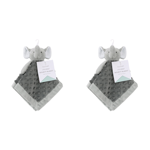 2PK The Peanutshell Grey Elephant Security Blanket Baby Nursery Decor
