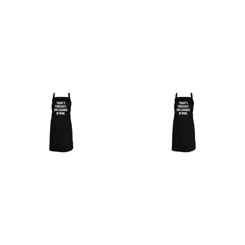 2PK Annabel Trends Screen Print Cotton Apron 60x80cm Today's Forecast Black