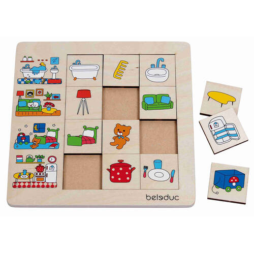Beleduc Sorting Game Puzzle Our Home Wooden Skills Kids/Children - 3y+
