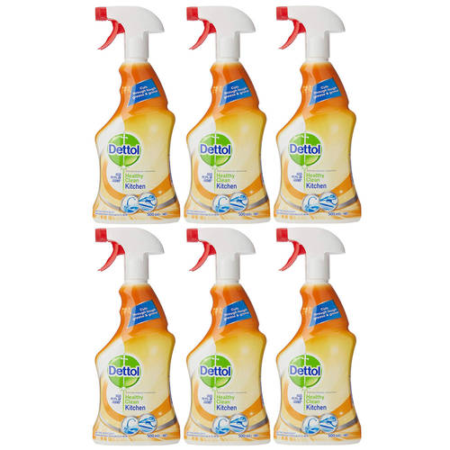 6x Dettol 500ml Healthy Clean Kitchen Spray