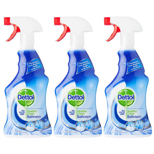 3x Dettol 500ml Healthy Clean Bathroom Spray