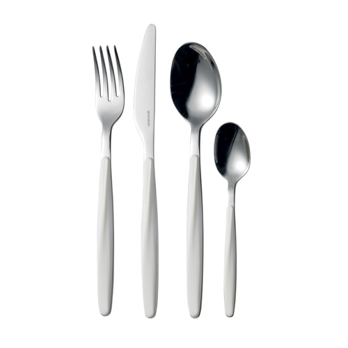 24pc Guzzini My Fusion Stainless Steel Cutlery Set - White