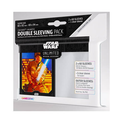120pc Gamegenic Star Wars Unlimited Double Sleeving Pack Luke Skywalker