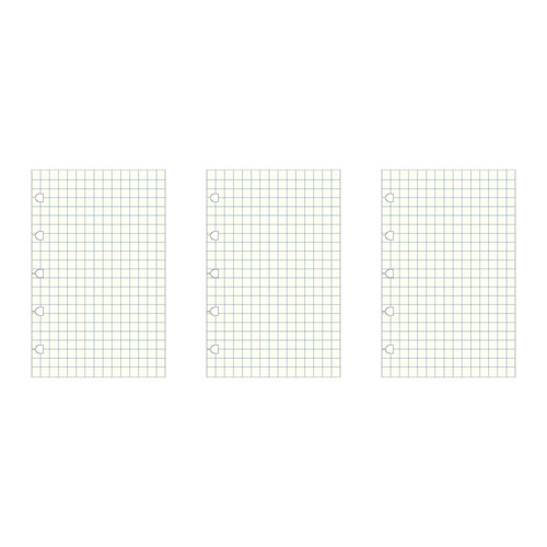 3x 32pc Filofax Pocket Notebook Paper Refill Squared White