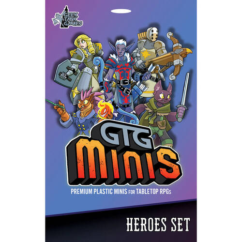 GTG Minis Premium Plastic Heroes Miniature Set For Tabletop RPGs Assorted