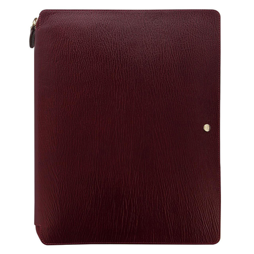 Filofax Chester Zip Leather A4 Folio Personal Organiser Notebook - Red