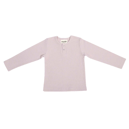 Ponchik Kids Cotton Henley T-Shirt Love Rib - Size 3 yr