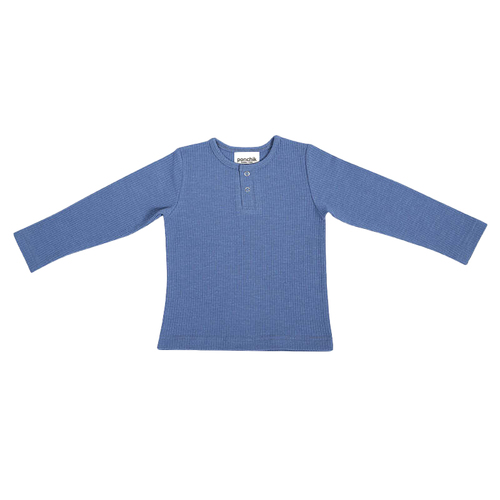 Ponchik Kids Cotton Henley T-Shirt Ribbon Rib - Size 3 yr