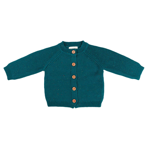 Ponchik Baby/Toddler Cotton Knitted Cardigan Jewel Speckle Knit - Size 12-18m