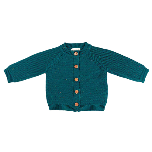 Ponchik Kids Cotton Knitted Cardigan Jewel Speckle Knit - Size 4 yr