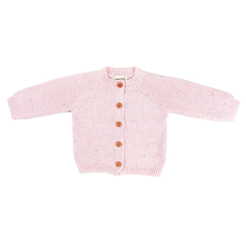 Ponchik Kids Cotton Knitted Cardigan Love Speckle Knit - Size 6 yr