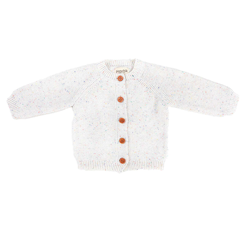 Ponchik Kids Cotton Knitted Cardigan Stardust Speckle Knit - Size 4 yr