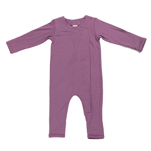 Ponchik Baby/Toddler Magnetic Bamboo Suit Plum - Size 0-3m