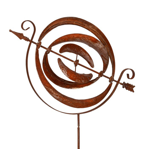 Garden Rust Metal 205cm Orb Windmill Outdoor Decor - Large