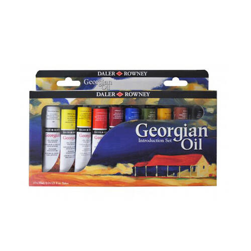 10pc Daler Rowney Georgian Oil Colour Introduction Painting Tubes Set 22ml