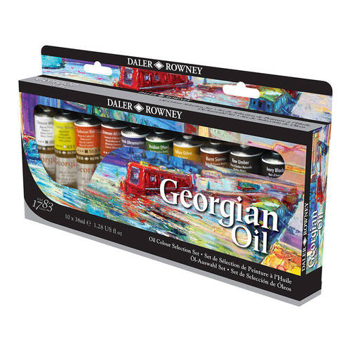 10pc Daler Rowney Georgian Oil Colour Selection Painting Tubes Set 38ml