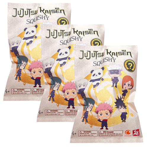 3PK Jujutsu Kaisen Foam Squishy - Anime MTY Blind Bag Assorted 3+