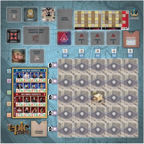 Gamelyn Games Tiny Epic Crimes Game Mat Tabletop Party Board Game