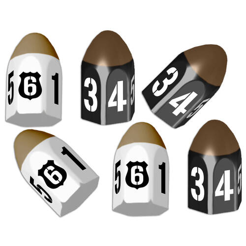6pc Gamelyn Games Tiny Epic Crimes Bullet Dice Board Game Accessory