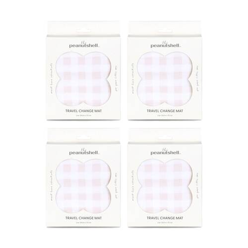 4PK The Peanutshell Forest Dreams Travel Baby Change Mat Cover Pink Check
