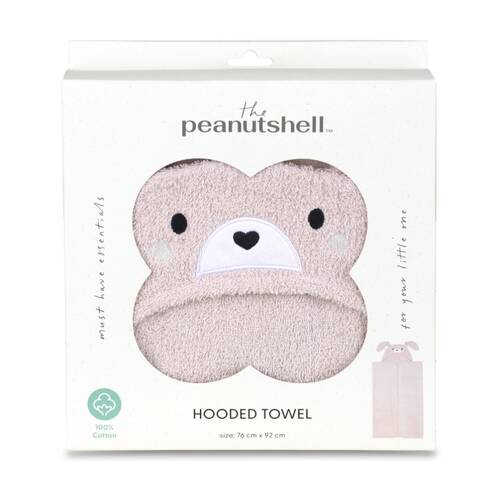 The Peanutshell Forest Dreams Kids Hooded Bunny Rabbit Towel 100% Cotton Pink