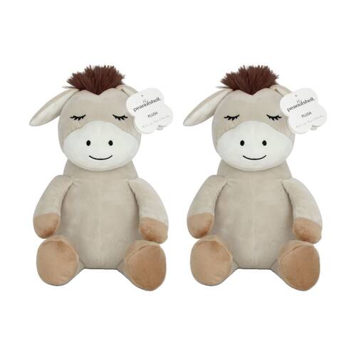 2PK The Peanutshell Forest Dreams Donkey Plush Childrens Toy 100% Cotton Pink