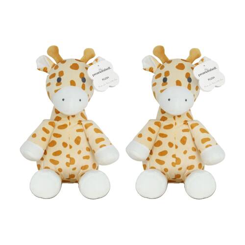 2PK The Peanutshell Safari Dreams Giraffe Plush Childrens Toy Orange/Beige
