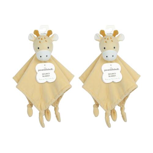 2PK The Peanutshell Safari Dreams Giraffe Kids Security Blanket Toy Orange/Beige