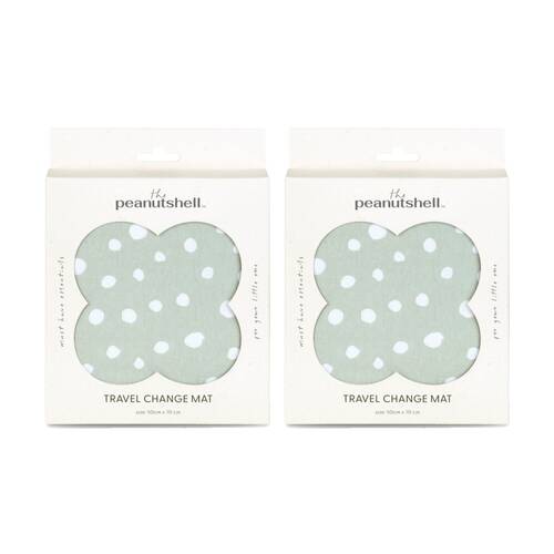 2PK The Peanutshell Dinosaur Travel Baby Change Mat Cover Sage Green