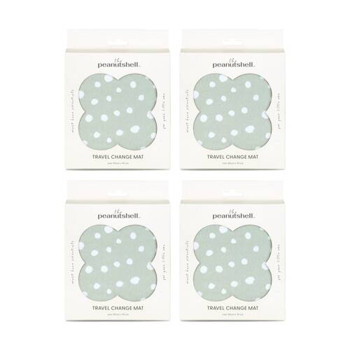 4PK The Peanutshell Dinosaur Travel Baby Change Mat Cover Sage Green