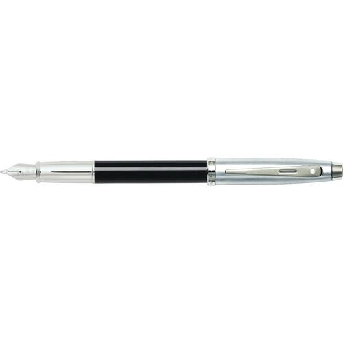 Sheaffer 100 Brushed Chrome Cap/Black Barrel Fountain Pen