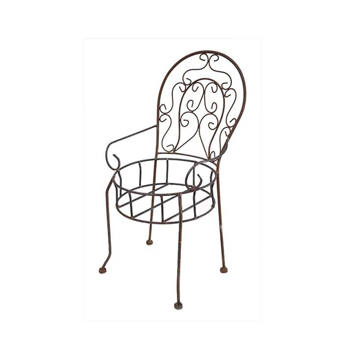 2pc Garden Rust Metal 60cm Chair Planter Set - Brown