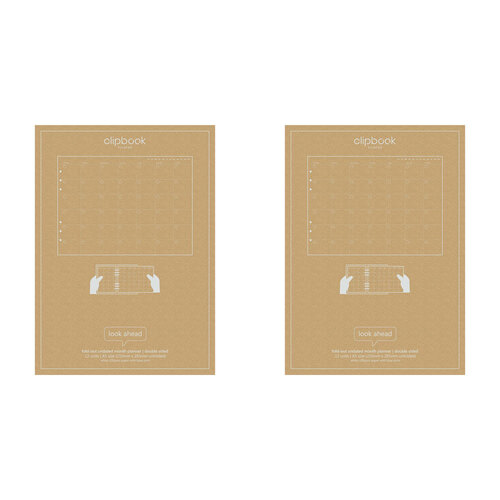 2x Filofax Clipbook A5 Fold-Out Undated Month Planner Refill