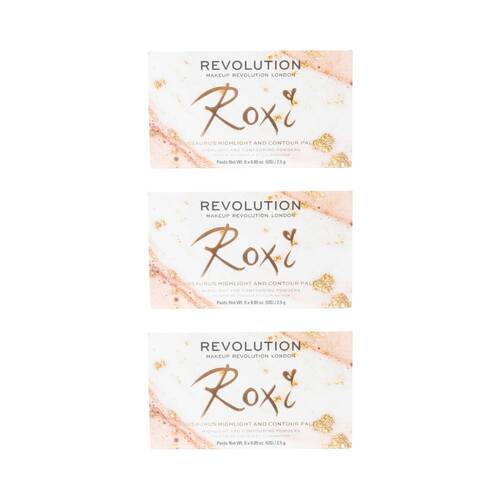 3PK Revolution 2.5g Roxxsaurus Highlight & Contour Powder Palette Makeup