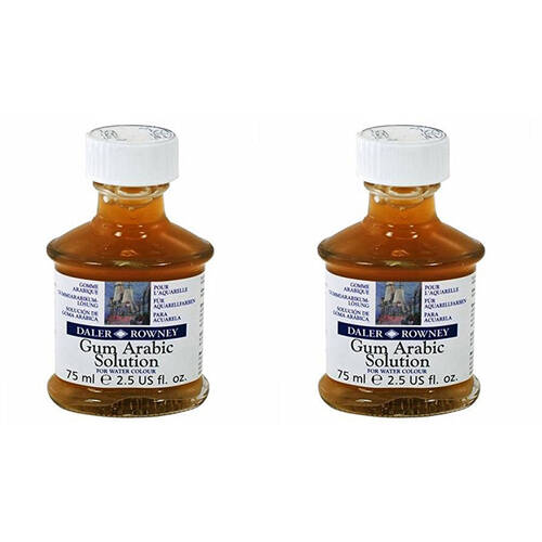 2PK Daler Rowney Liquid Natural Gum Arabic Solution Watercolour Medium 75ml