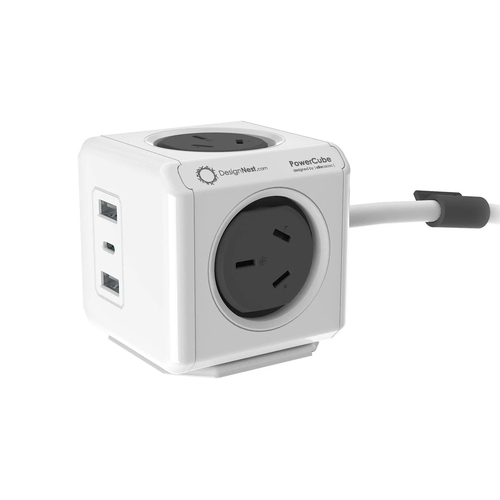 Design Nest Allocacoc Multiport Quick Charging Powercube - Grey
