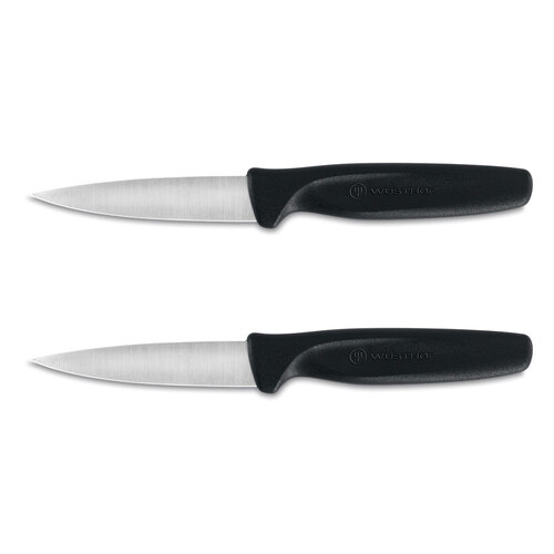 2PK Wusthof Create Steel Paring Knife Non-Slip 8cm Blade - Black