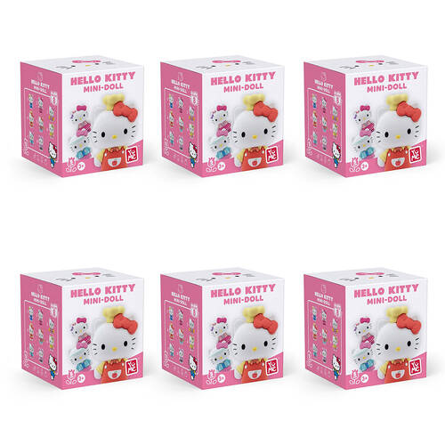 6PK Yume Hello Kitty Mini Doll 5cm Figurine S2 - Assorted 3y+
