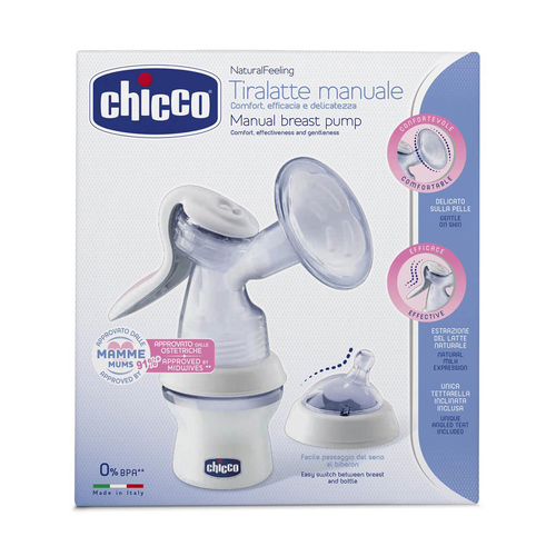 Chicco Nursing NaturalFeeling 150ml Manual Breast Pump w/ Teat 0m+