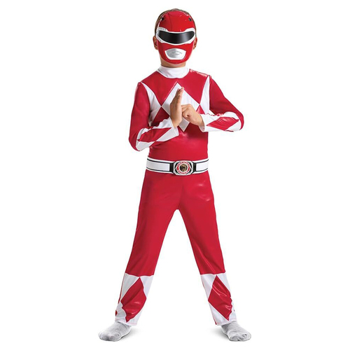 Disguise Power Rangers Red Ranger Fancy Dress Costume Kids Size 7-8 7y+