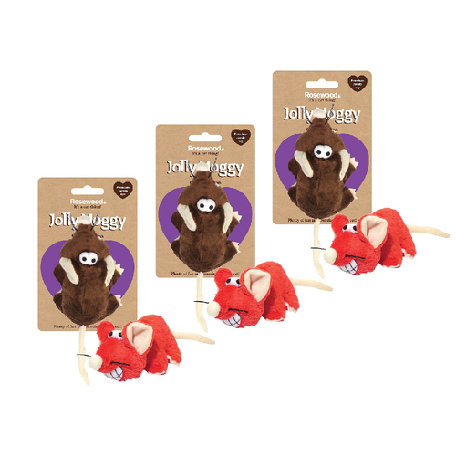 3x Rosewood Cheeky Mice Catnip Plush Pet/Cat Interactive Toy - Assorted