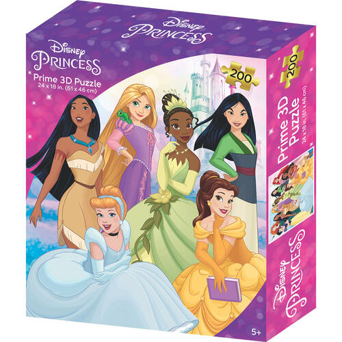 200pc Prime Disney Princess 3D Jigsaw Puzzle Kids Game 61x46cm 5y+