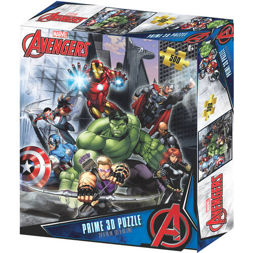 500pc Prime Marvel Avengers 3D Jigsaw Puzzle 61x46cm 6y+