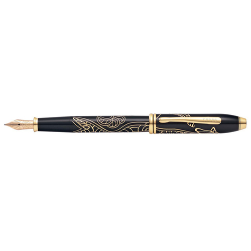 Cross Townsend Year of Dog Fine Fountain Pen Lacq/23KT - Black
