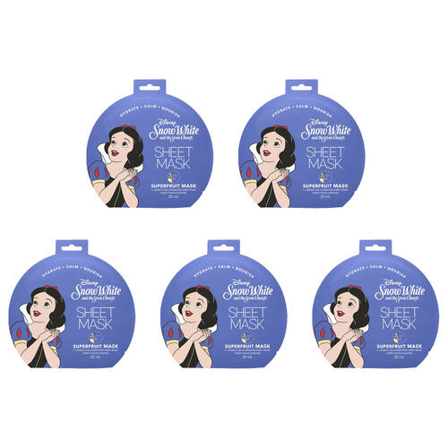 5PK Disney Snow White Hydrating Sheet Gentle Facial Mask